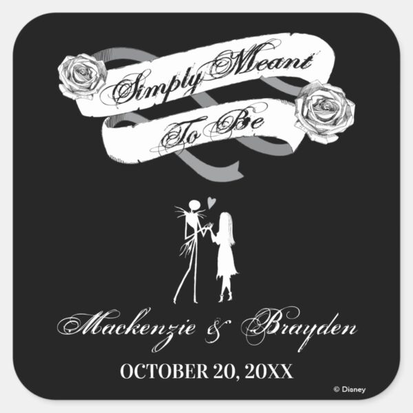 Nightmare_Before_Christmas_-_Wedding_Square_Sticker_1 Nightmare Before Christmas Wedding Square Sticker