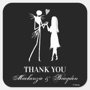 Nightmare Before Christmas Wedding Thank You Square Sticker