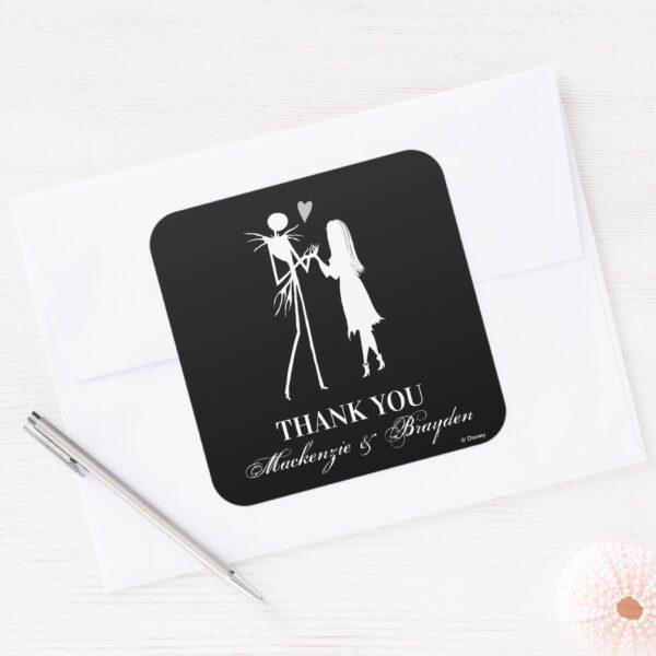 Nightmare_Before_Christmas_-_Wedding_Thank_You_Square_Sticker_3 Nightmare Before Christmas Wedding Thank You Square Sticker