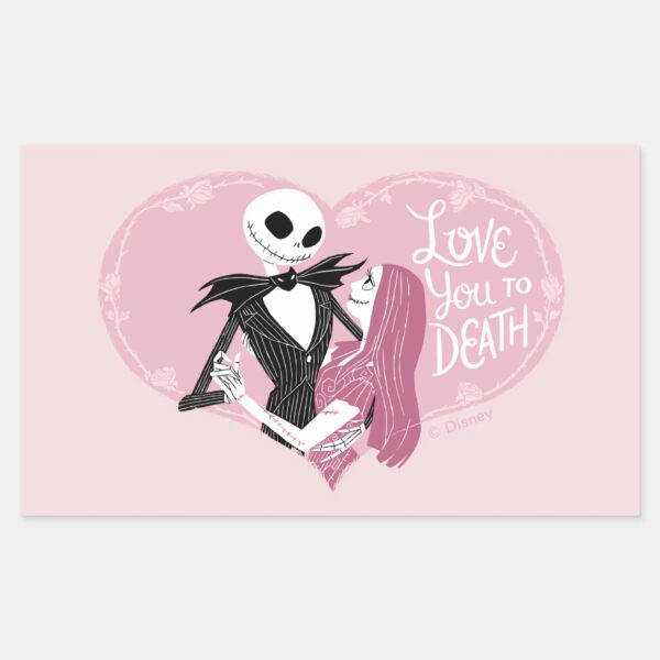 Nightmare_Before_Christmas___Love_You_To_Death_Rectangular_Sticker_1 Nightmare Before Christmas Love You To Death Rectangular Sticker