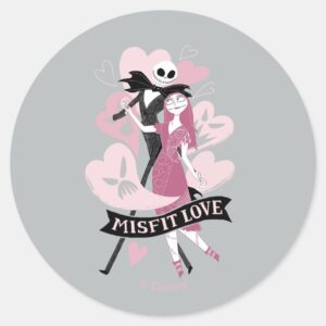 Nightmare_Before_Christmas___Misfit_Love_Classic_Round_Sticker_1 Nightmare Before Christmas Misfit Love Classic Round Sticker