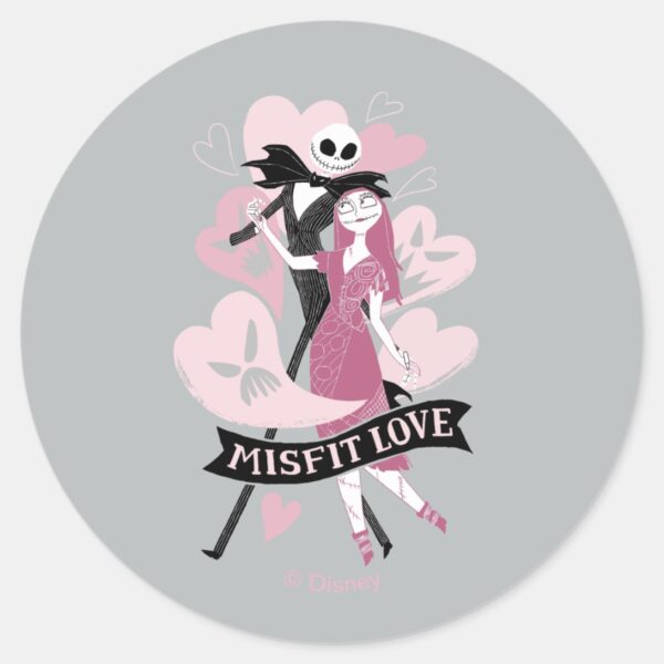 Nightmare_Before_Christmas___Misfit_Love_Classic_Round_Sticker_1 Nightmare Before Christmas Misfit Love Classic Round Sticker