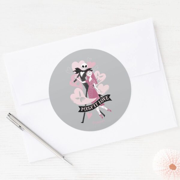 Nightmare_Before_Christmas___Misfit_Love_Classic_Round_Sticker_3 Nightmare Before Christmas Misfit Love Classic Round Sticker