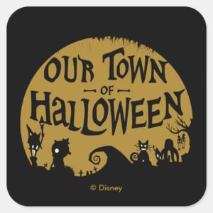 Nightmare Before Christmas Our Town Of Halloween Square Sticker