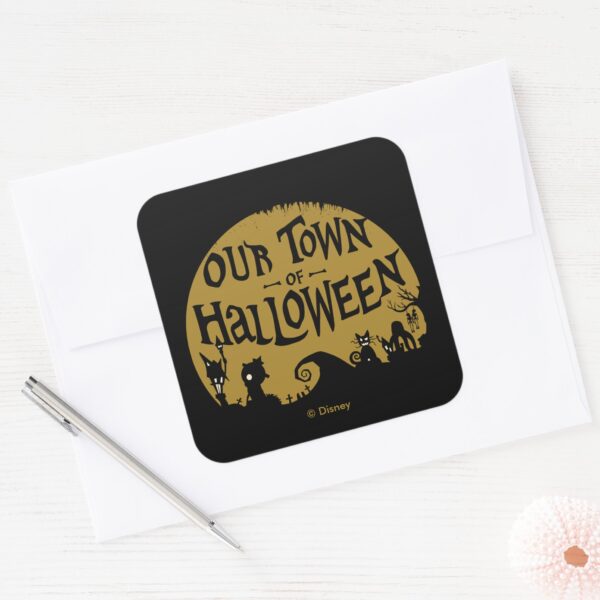Nightmare_Before_Christmas___Our_Town_Of_Halloween_Square_Sticker_4 Nightmare Before Christmas Our Town Of Halloween Square Sticker