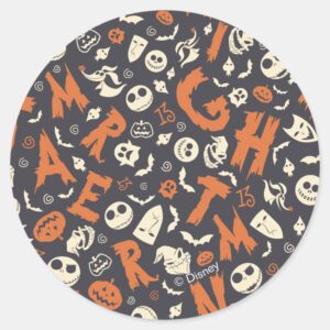 Nightmare Character Toss Pattern Classic Round Sticker
