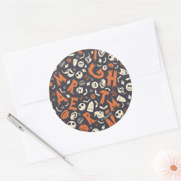 Nightmare_Character_Toss_Pattern_Classic_Round_Sticker_4 Nightmare Character Toss Pattern Classic Round Sticker