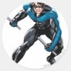 Nightwing_with_Weapons_Classic_Round_Sticker_1 Nightwing With Weapons Classic Round Sticker