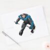 Nightwing_with_Weapons_Classic_Round_Sticker_3 Nightwing With Weapons Classic Round Sticker