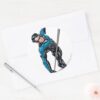 Nightwing_with_rope_classic_round_sticker_3 Nightwing With Rope Classic Round Sticker