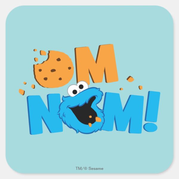 Nom_Nom_Cookie_Square_Sticker_1 Nom Nom Cookie Square Sticker