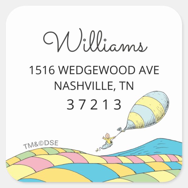 Oh!_The_Places_You'll_Go!_Boy_Birthday_Address_Square_Sticker_1 Oh The Places Youll Go Boy Birthday Address Square Sticker