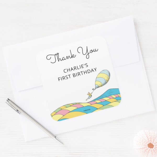 Oh!_The_Places_You'll_Go!_Boy_Birthday_Thank_You_Square_Sticker_3 Oh The Places Youll Go Boy Birthday Thank You Square Sticker