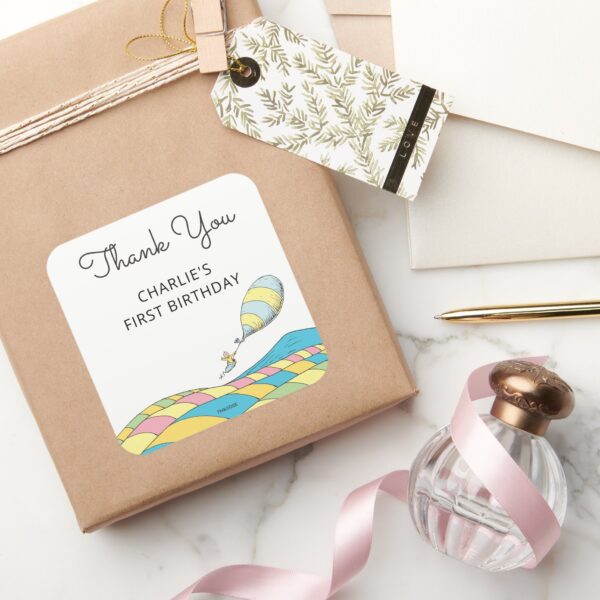 Oh!_The_Places_You'll_Go!_Boy_Birthday_Thank_You_Square_Sticker_5 Oh The Places Youll Go Boy Birthday Thank You Square Sticker