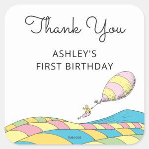 Oh The Places Youll Go Girl Birthday Thank You Square Sticker