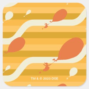 Oh The Places Youll Go Retro Balloon Pattern Square Sticker