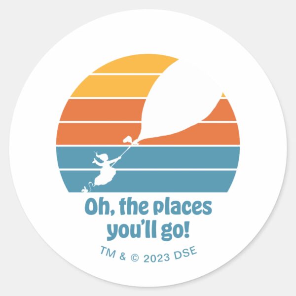 Oh,_The_Places_You'll_Go!_Retro_Sunset_Classic_Round_Sticker_1 Oh The Places Youll Go Retro Sunset Classic Round Sticker