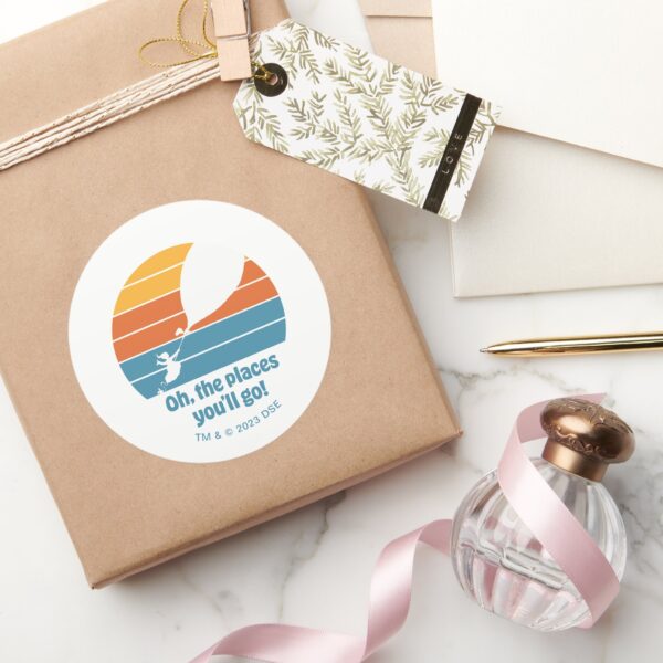 Oh,_The_Places_You'll_Go!_Retro_Sunset_Classic_Round_Sticker_5 Oh The Places Youll Go Retro Sunset Classic Round Sticker