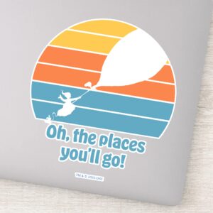 Oh The Places Youll Go Retro Sunset Sticker