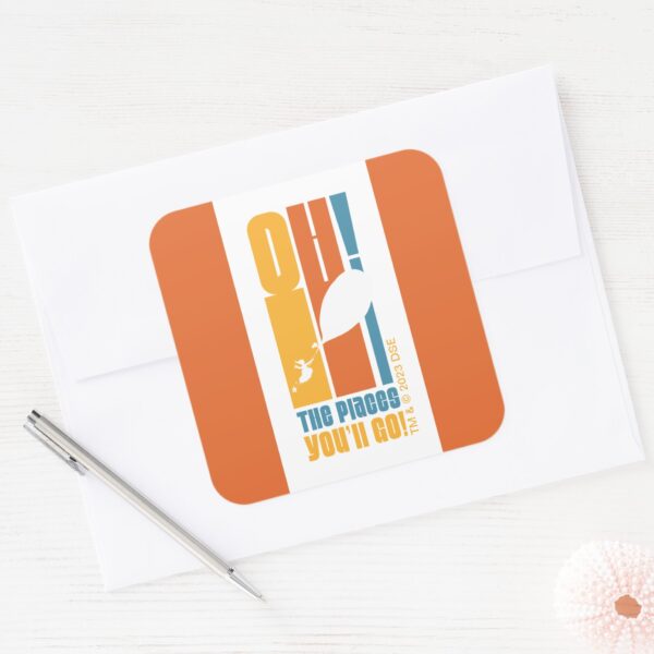 Oh,_The_Places_You'll_Go!_Tall_Retro_Typography_Square_Sticker_3 Oh The Places Youll Go Tall Retro Typography Square Sticker