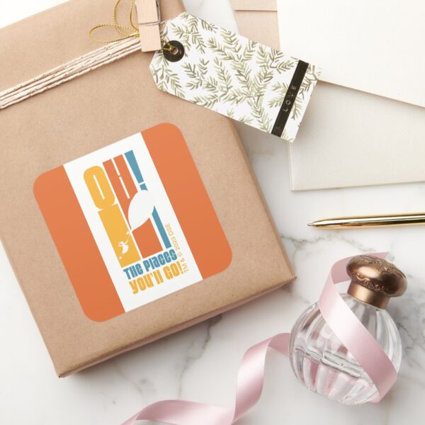 Oh,_The_Places_You'll_Go!_Tall_Retro_Typography_Square_Sticker_5 Oh The Places Youll Go Tall Retro Typography Square Sticker