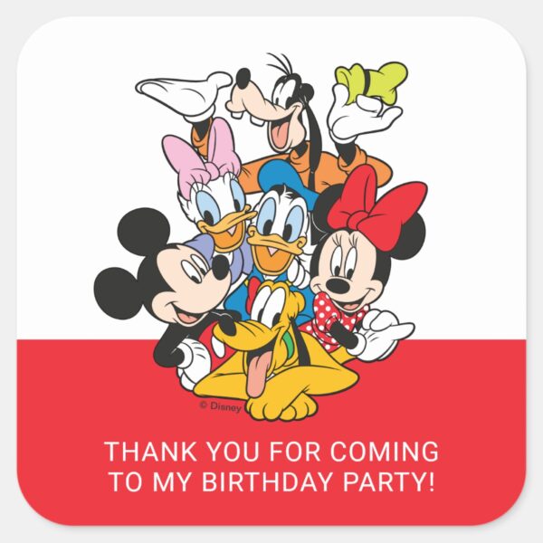 Oh,_Toodles___Mickey_&_Friends_Birthday_Thank_You_Square_Sticker_2 Oh Toodles Mickey Friends Birthday Thank You Square Sticker