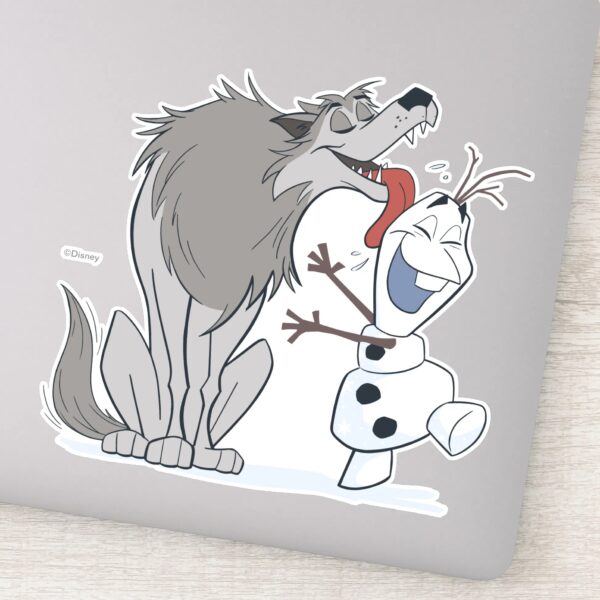 Olaf_Licked_By_Wolf_Sticker_1 Olaf Licked By Wolf Sticker