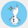 Olaf_With_Flag_Nose_Classic_Round_Sticker_1 Olaf With Flag Nose Classic Round Sticker