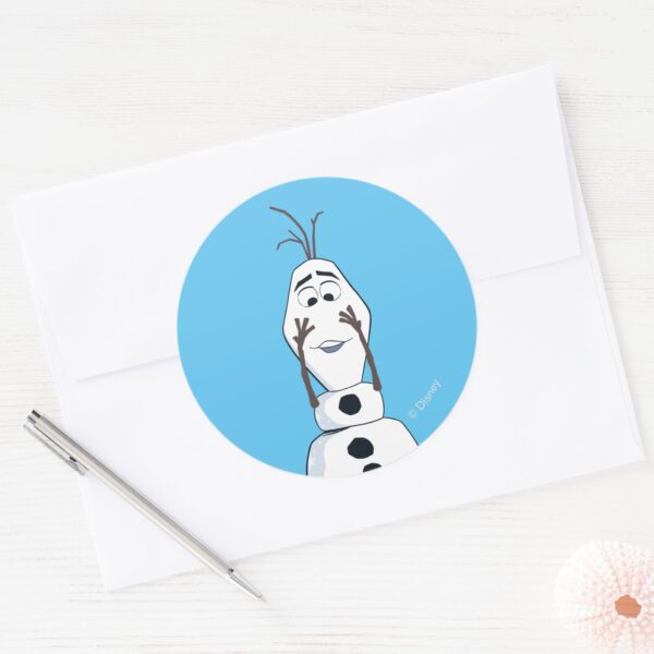 Olaf_With_No_Nose_Classic_Round_Sticker_3 Olaf With No Nose Classic Round Sticker