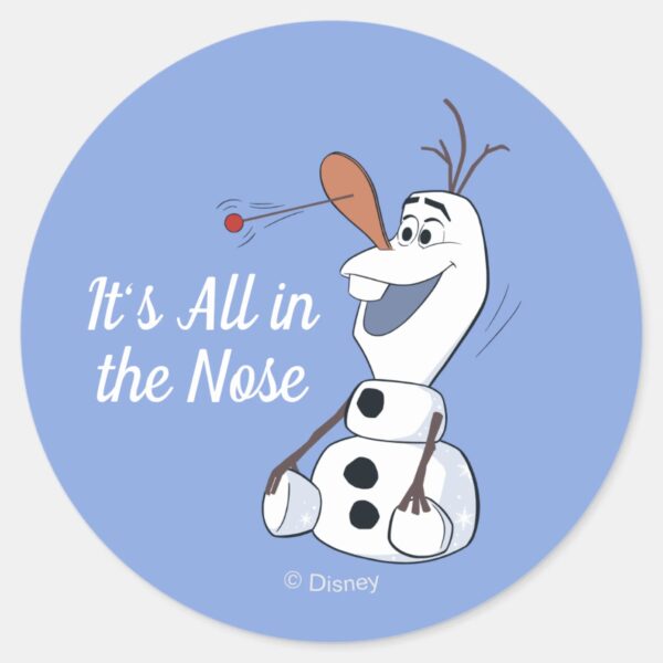 Olaf_With_Paddle_Ball_Nose_Classic_Round_Sticker_1 Olaf With Paddle Ball Nose Classic Round Sticker