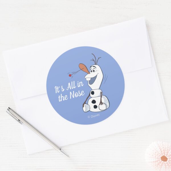 Olaf_With_Paddle_Ball_Nose_Classic_Round_Sticker_3 Olaf With Paddle Ball Nose Classic Round Sticker
