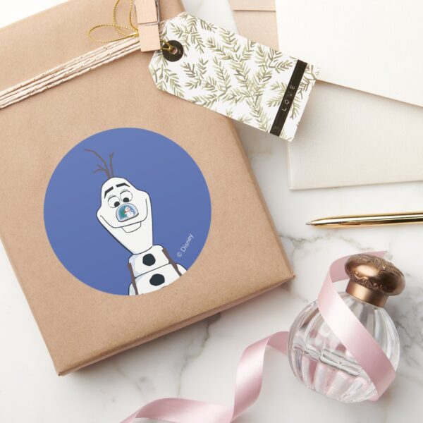 Olaf_With_Snowglobe_Nose_Classic_Round_Sticker_5 Olaf With Snowglobe Nose Classic Round Sticker