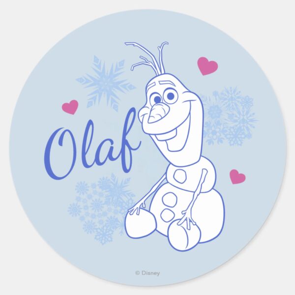 Olaf___Snowflakes_Classic_Round_Sticker_1 Olaf Snowflakes Classic Round Sticker