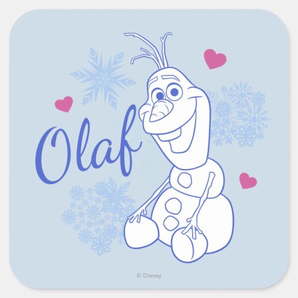 Olaf___Snowflakes_Square_Sticker_1 Olaf Snowflakes Square Sticker