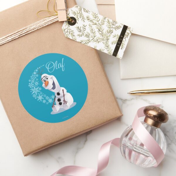 Olaf___Wave_of_Snowflakes_Classic_Round_Sticker_5 Olaf Wave Of Snowflakes Classic Round Sticker