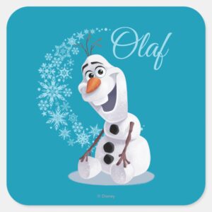 Olaf Wave Of Snowflakes Square Sticker