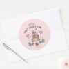 Once Upon A Time Hand Drawn Princess Castle Classic Round Sticker