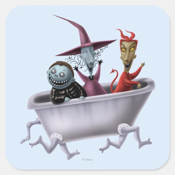 Oogie's_Boys___Lock,_Shock_&_Barrel_in_Bathtub_Square_Sticker_1 Oogies Boys Lock Shock Barrel In Bathtub Square Sticker