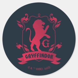 Ornate_GRYFFINDOR™_House_Crest_Classic_Round_Sticker_1 Ornate GRYFFINDOR™ House Crest Classic Round Sticker