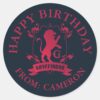 Ornate_GRYFFINDOR™_House_Crest___Happy_Birthday_Classic_Round_Sticker_1 Ornate GRYFFINDOR™ House Crest Happy Birthday Classic Round Sticker