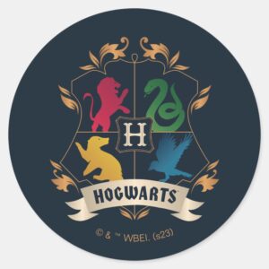 Ornate_HOGWARTS™_House_Crest_Classic_Round_Sticker_1 Ornate HOGWARTS™ House Crest Classic Round Sticker