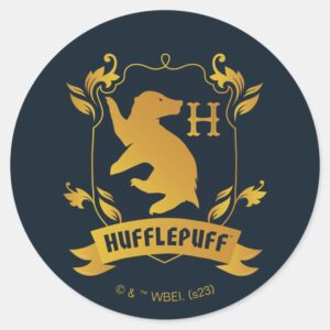 Ornate_HUFFLEPUFF™_House_Crest_Classic_Round_Sticker_1 Ornate HUFFLEPUFF™ House Crest Classic Round Sticker