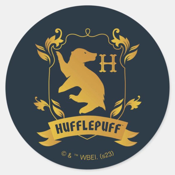 Ornate_HUFFLEPUFF™_House_Crest_Classic_Round_Sticker_1 Ornate HUFFLEPUFF™ House Crest Classic Round Sticker