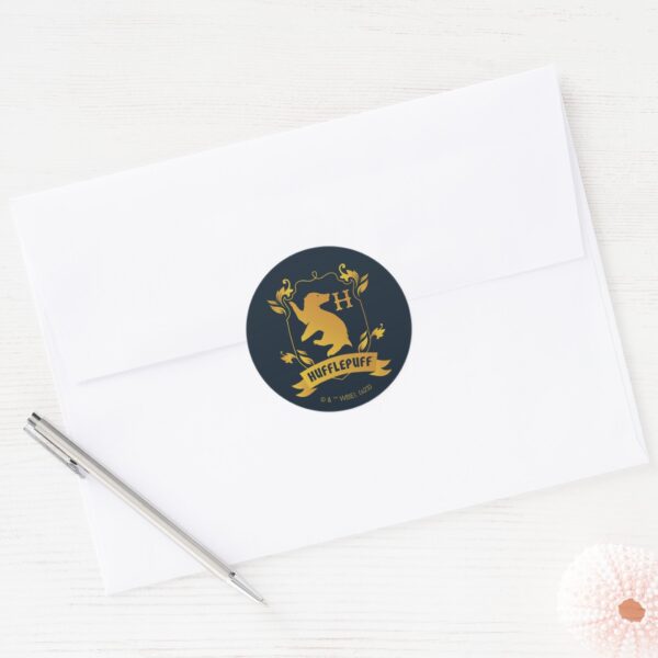 Ornate_HUFFLEPUFF™_House_Crest_Classic_Round_Sticker_3 Ornate HUFFLEPUFF™ House Crest Classic Round Sticker