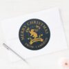 Ornate_HUFFLEPUFF™_House_Crest___Merry_Christmas_Classic_Round_Sticker_3 Ornate HUFFLEPUFF™ House Crest Merry Christmas Classic Round Sticker