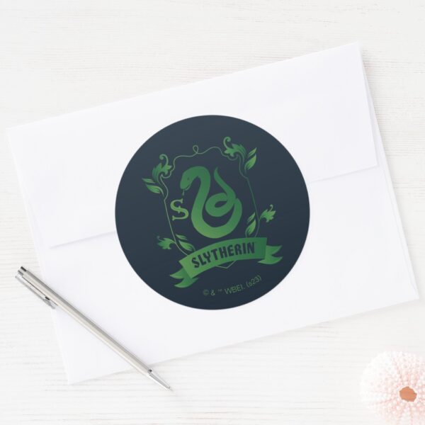 Ornate_SLYTHERIN™_House_Crest_Classic_Round_Sticker_3 Ornate SLYTHERIN™ House Crest Classic Round Sticker