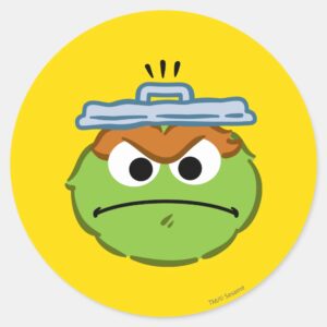 Oscar_Angry_Face_Classic_Round_Sticker_1 Oscar Angry Face Classic Round Sticker