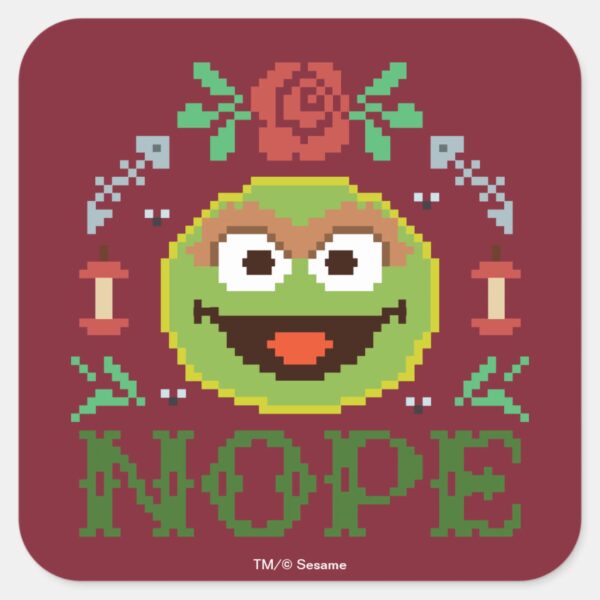 Oscar Cross Stitch Square Sticker