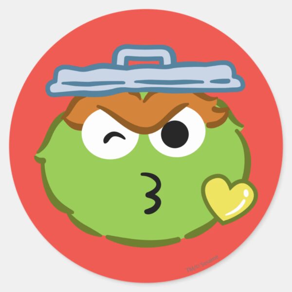 Oscar_Face_Throwing_a_Kiss_Classic_Round_Sticker_1 Oscar Face Throwing A Kiss Classic Round Sticker