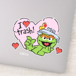 Oscar I Love Trash Valentine Sticker